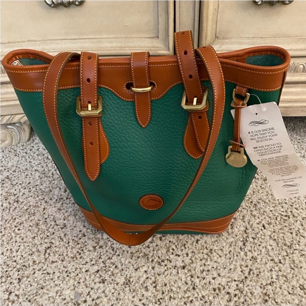 Rare Vintage Dooney and Bourke NOS R307 KELLY Green Bucket Bag - Picture 5 of 9